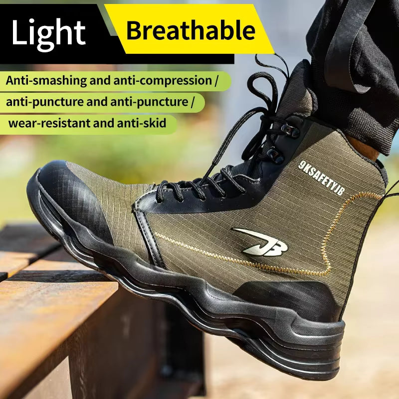 Safety Shoes Men Boots High Top Work Sneakers