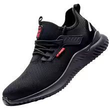 Men's Steel Toe Safety Shoes – Rotating Button, Anti-Smash & Anti-Puncture