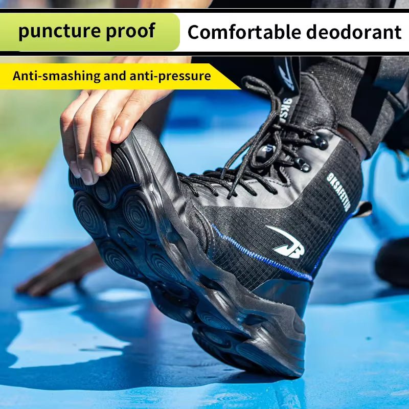 Safety Shoes Men Boots High Top Work Sneakers