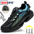 Men's Steel Toe Safety Shoes – Rotating Button, Anti-Smash & Anti-Puncture