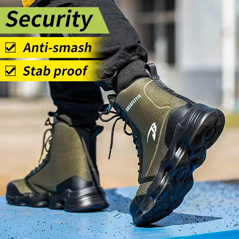 Safety Shoes Men Boots High Top Work Sneakers